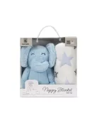 Lorelli Nappy takaró 75x90 cm - Blue Elephant