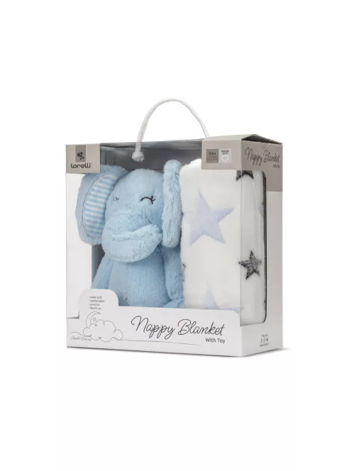 Lorelli Nappy takaró 75x90 cm - Blue Elephant