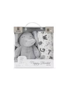 Lorelli Nappy takaró 75x90 cm - Grey Elephant