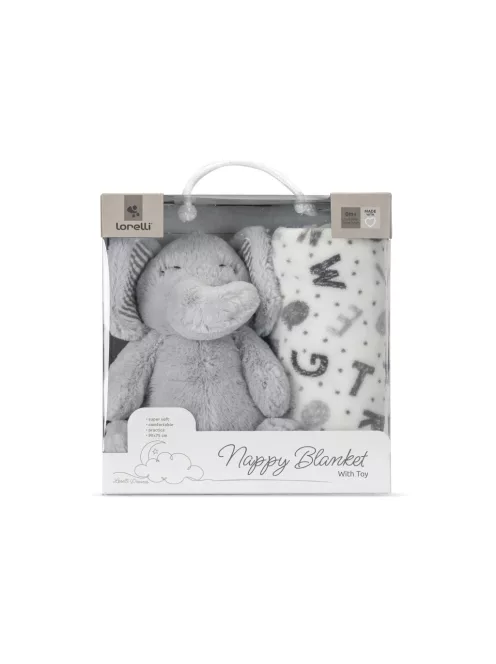 Lorelli Nappy takaró 75x90 cm - Grey Elephant
