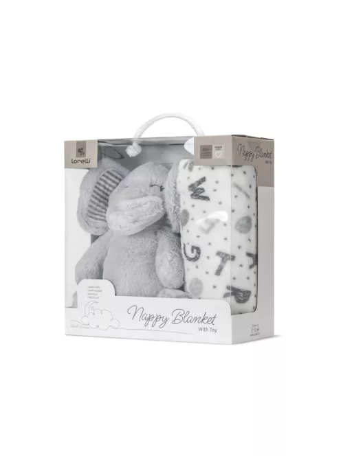 Lorelli Nappy takaró 75x90 cm - Grey Elephant