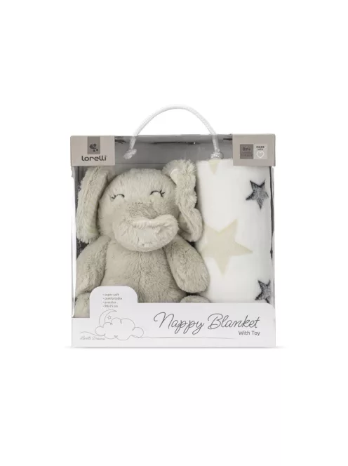 Lorelli Nappy takaró 75x90 cm - Beige Elephant