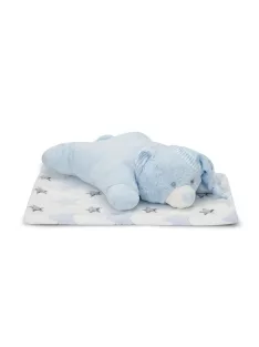   Lorelli Poffy Duo takaró 75x90 cm párnával 45x30 cm - White Blue Teddy Bear