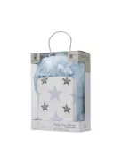 Lorelli Poffy Duo takaró 75x90 cm párnával 45x30 cm - White Blue Teddy Bear