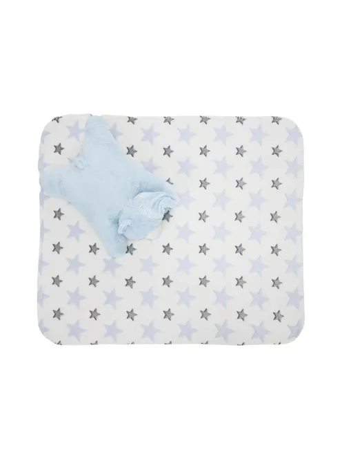 Lorelli Poffy Duo takaró 75x90 cm párnával 45x30 cm - White Blue Teddy Bear