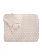 Lorelli Poffy Duo takaró 75x90 cm párnával 45x30 cm - Peach Bunny