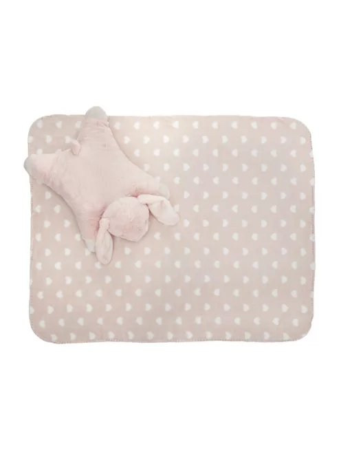 Lorelli Poffy Duo takaró 75x90 cm párnával 45x30 cm - Peach Bunny