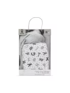 Lorelli Poffy Duo takaró 75x90 cm párnával 45x30 cm - White Grey Teddy Bear