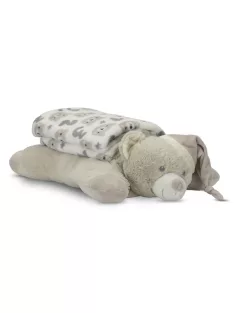   Lorelli Poffy Duo takaró 75x90 cm párnával 45x30 cm - White BeigeTeddy Bear