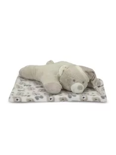   Lorelli Poffy Duo takaró 75x90 cm párnával 45x30 cm - White BeigeTeddy Bear