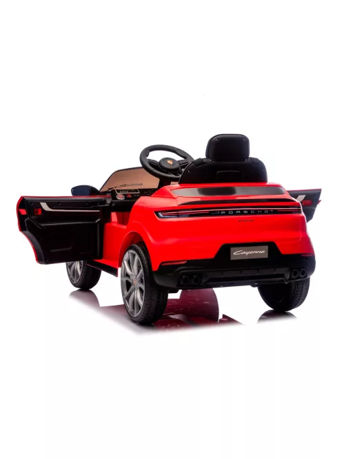 Chipolino Porsche Cayenne elektromos autó bőr üléssel - red