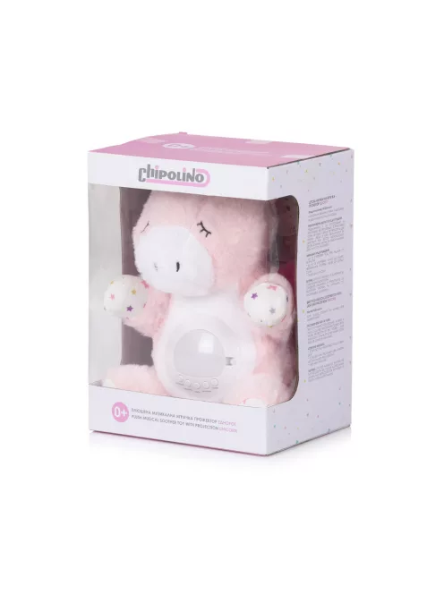 Chipolino projektoros zenélő plüss játék - Unicorn