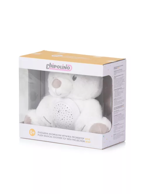 Chipolino projektoros zenélő plüss játék - Bear" white