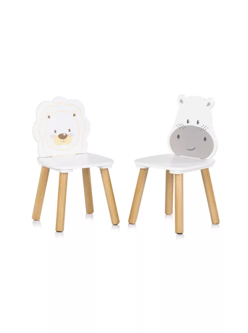 Chipolino Asztalka 2 székkel - hippo and lion