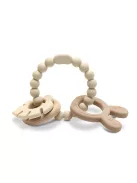 Lorelli Nyuszi szilikon és bükkfa rágóka - Natural Beige