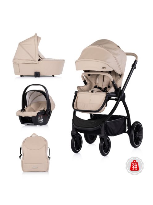 Chipolino Prestige 3az1-ben multifunkciós babakocsi - Latte