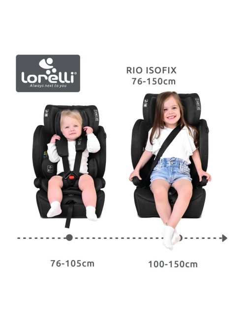 Lorelli Rio isofix autósülés i-Size 76 -150cm - Black