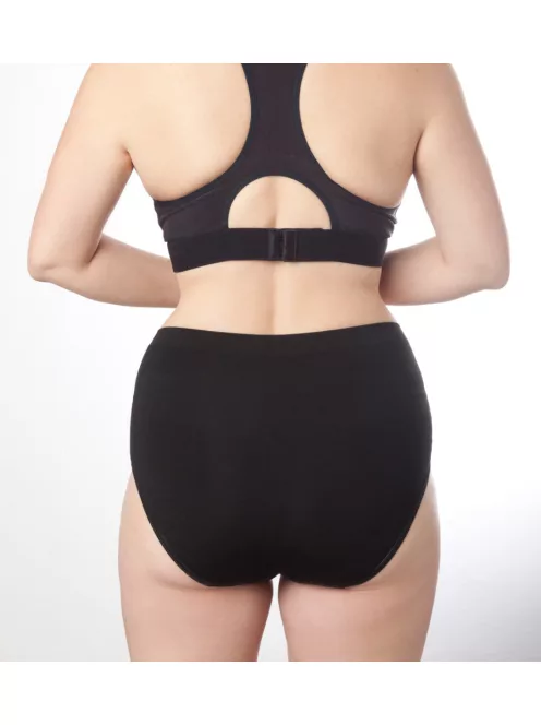 MomCare Császármetszés utáni Hasleszorító Bugyi beépített C-Satin panellel a heg körül - fekete L-XL