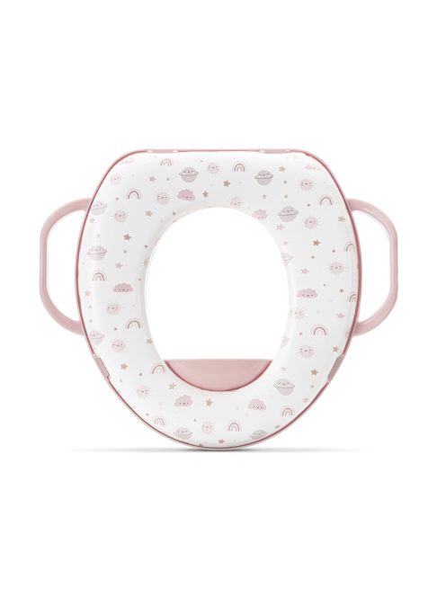Lorelli párnázott WC szűkítő fogantyúval - Planets Pink