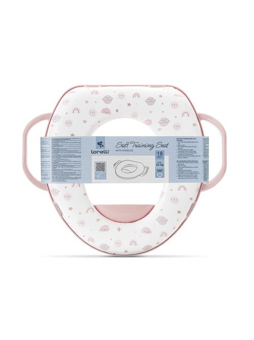 Lorelli párnázott WC szűkítő fogantyúval - Planets Pink
