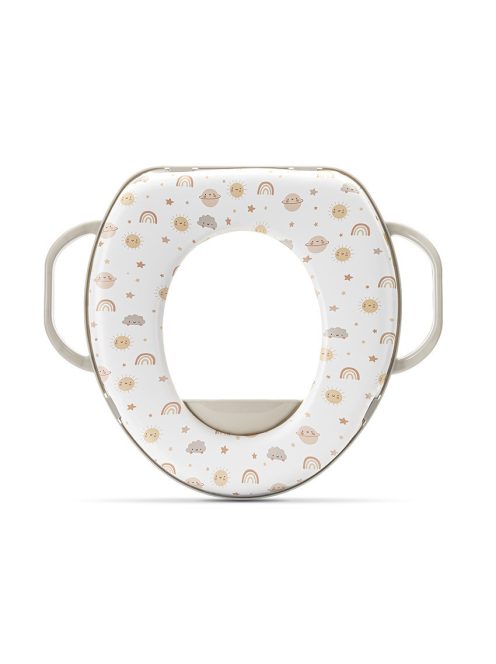Lorelli párnázott WC szűkítő fogantyúval - Planets Beige