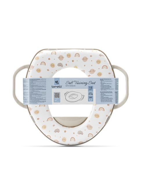 Lorelli párnázott WC szűkítő fogantyúval - Planets Beige