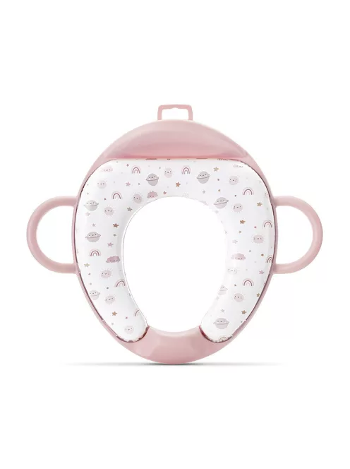Lorelli párnázott WC szűkítő háttámlával - Planets Pink