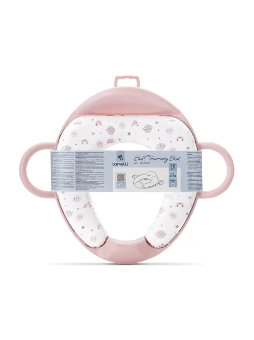 Lorelli párnázott WC szűkítő háttámlával - Planets Pink