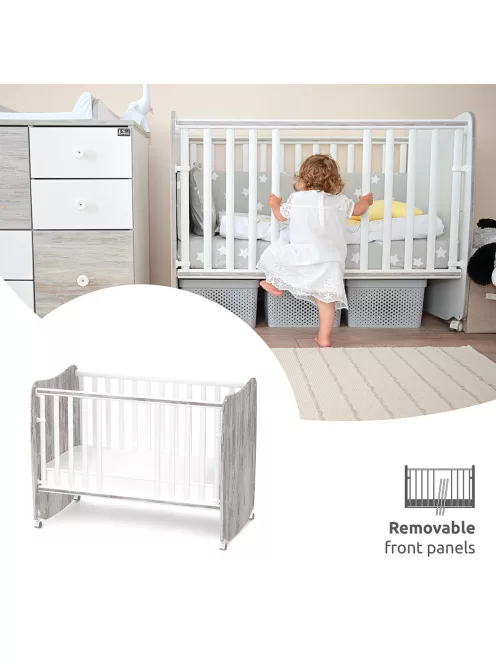Lorelli Stars ringatható kiságy 60x120 - White / Artwood