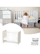 Lorelli Stars ringatható kiságy 60x120 - White / Light oak