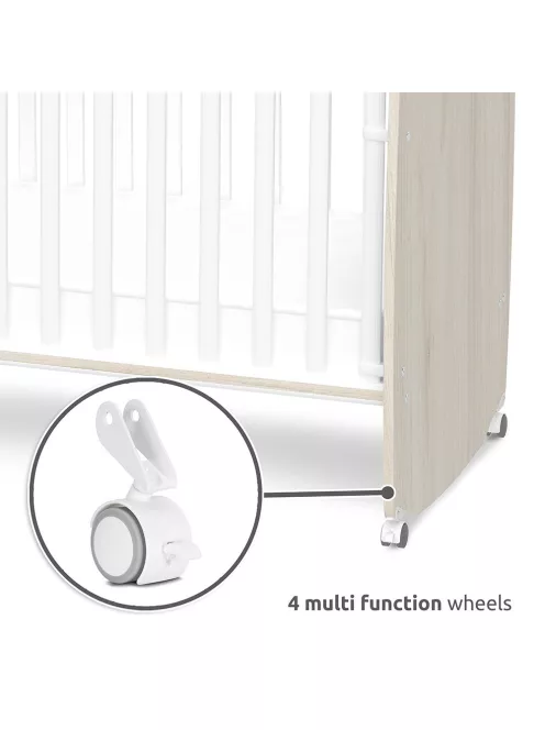 Lorelli Stars ringatható kiságy 60x120 - White / Light oak