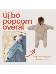Kenguru Gold Bő popcorn overál - mogyoró 0-3 hó