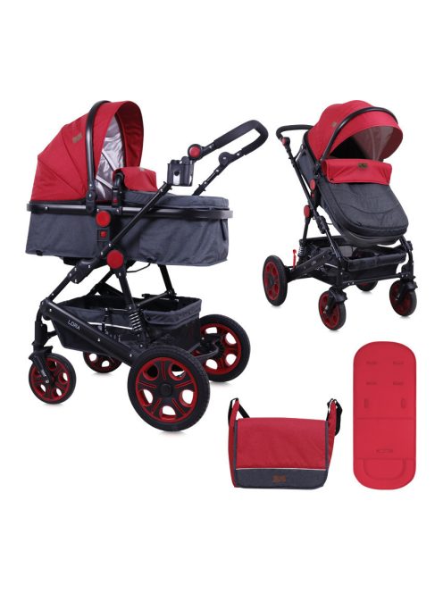 Lorelli Lora multifunkciós babakocsi - Black&Red