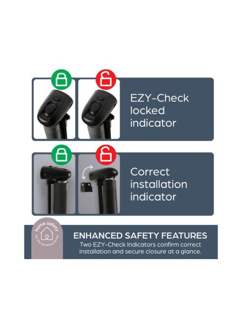 Dreambaby Glide 'n' hide xtra biztonsági ajtórács 140 cm-ig - fekete