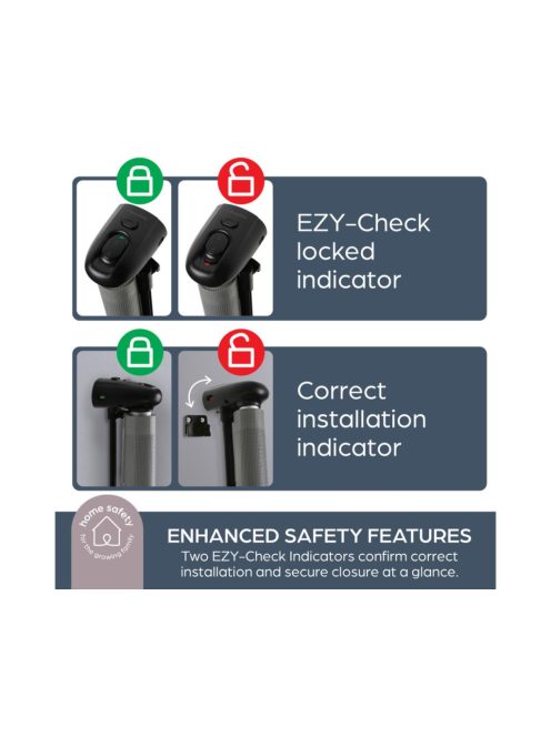 Dreambaby Glide 'n' hide xtra biztonsági ajtórács 140 cm-ig - szürke