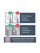 Dreambaby Glide 'n' hide xtra biztonsági ajtórács 140 cm-ig - fehér