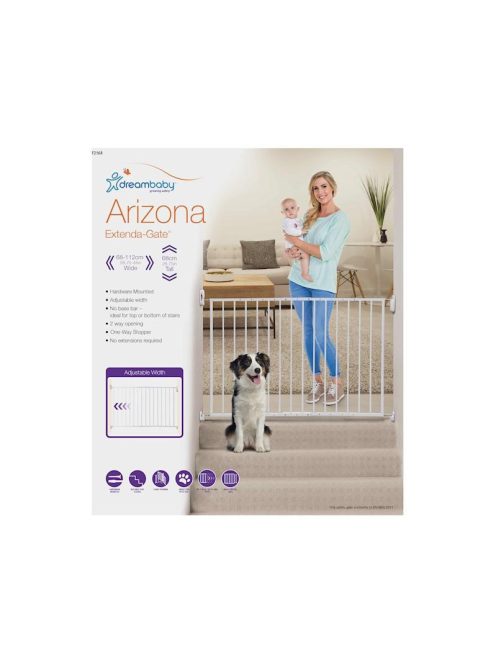 Dreambaby Arizona 2 biztonsági ajtórács 112 cm-ig - fehér