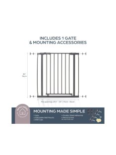   Dreambaby Ava biztonsági ajtórács 75-81 cm - sötétszürke