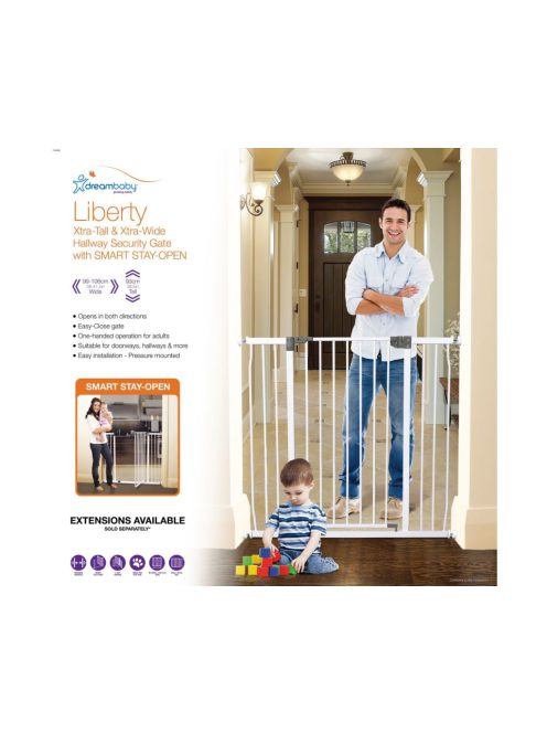 Dreambaby Liberty extra magas biztonsági kapu 75-81 cm - fehér