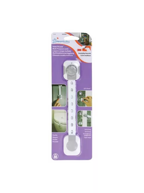 Dreambaby Twist 'n lock multifunkciós zár - fehér/szürke