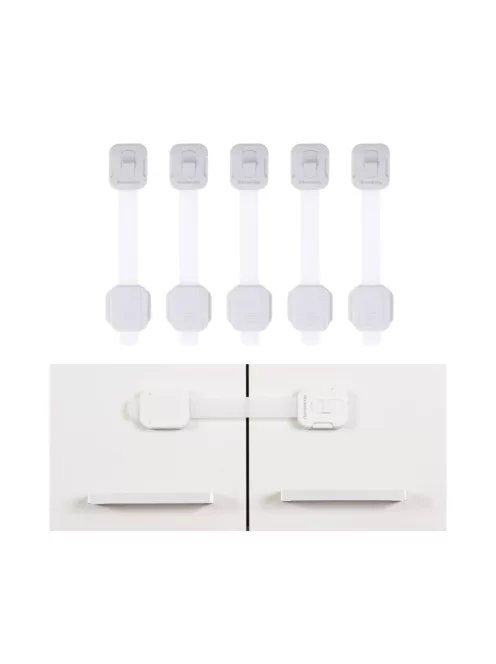 Dreambaby Adapta-latch multifunkciós zár 5db - fehér/szürke