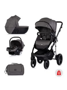   Chipolino Imperium 3 az 1-ben újszülött babakocsi - Charcoal
