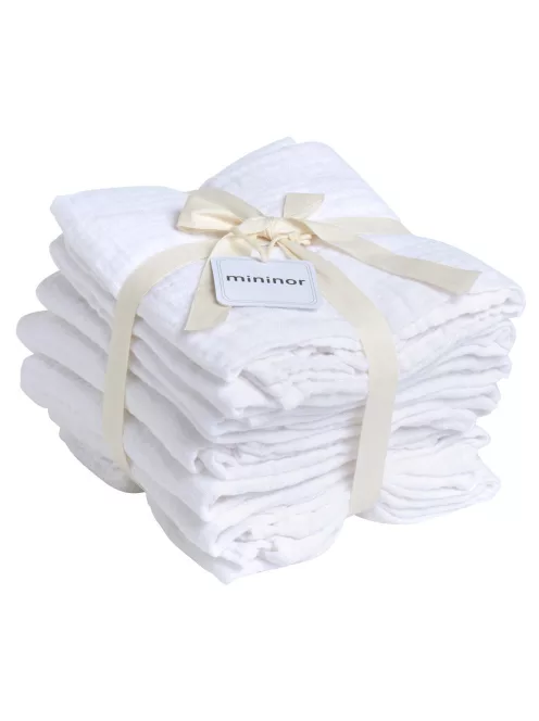 Mininor pamut textilpelenka 70x70 cm 8 db - fehér