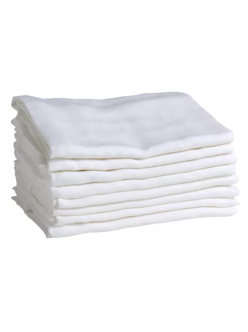 Mininor pamut textilpelenka 70x70 cm 8 db - fehér