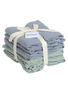 Mininor pamut textilpelenka 70x70 cm 6 db - szürke/zöld