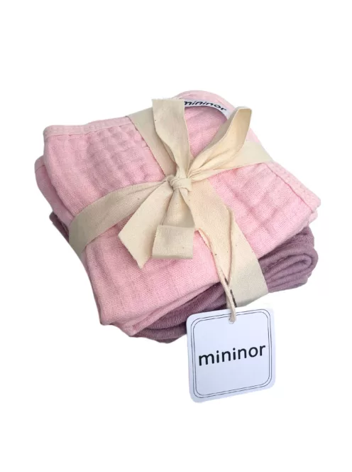 Mininor biopamut kendő 25x25 cm 6 db - rózsaszín/lila