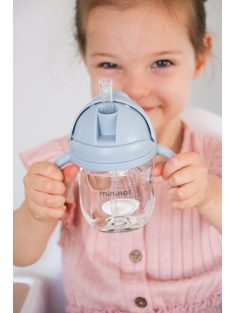 Mininor szívószálas itatópohár 220 ml - szürke