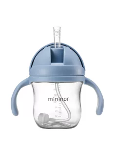 Mininor szívószálas itatópohár 220 ml - kék