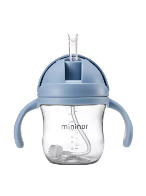 Mininor szívószálas itatópohár 220 ml - kék