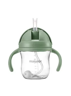 Mininor szívószálas itatópohár 220 ml - zöld